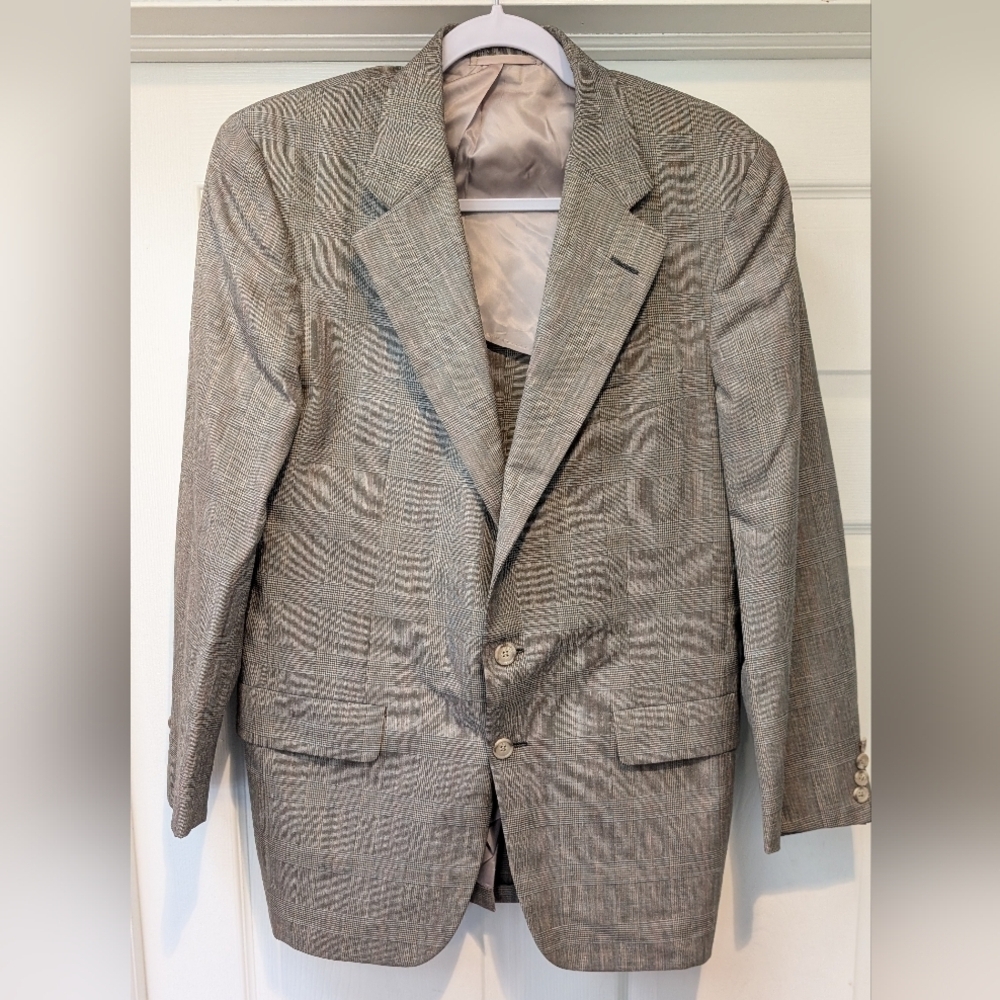 Vintage F.R. Tripler & Co. Hickey Freeman Tailored Gray Plaid Blazer Size 41?